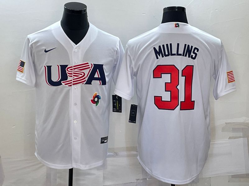 Men 2023 World Cub USA #31 Mullins White Nike MLB Jersey7->more jerseys->MLB Jersey